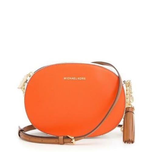 Michael Kors Ginny Medium Messenger Colorblock MIMOSA/ORANGE/WHITE-$248