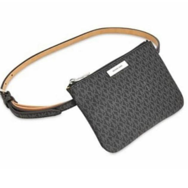 Michael Kors Black Signature Fanny Pack Women`s Handbag L67713 - Exterior: Black