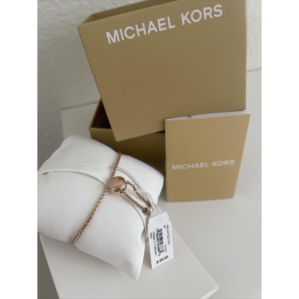 Michael Kors Adjustable Exclusive Rose Gold-tone Logo Bracelet Box