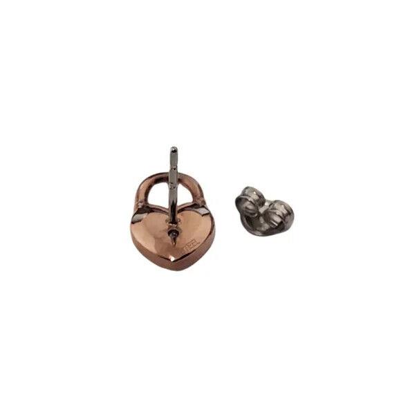 Michael Kors Rose Gold Heart Padlock Stud Earrings