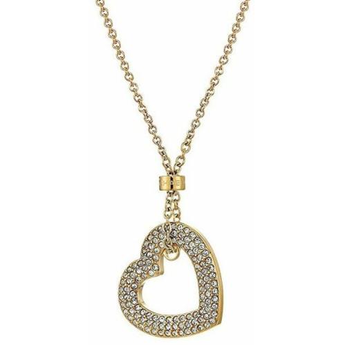 Michael Kors Heart Crystal Pave Gold Oversized Necklace MKJ6381710