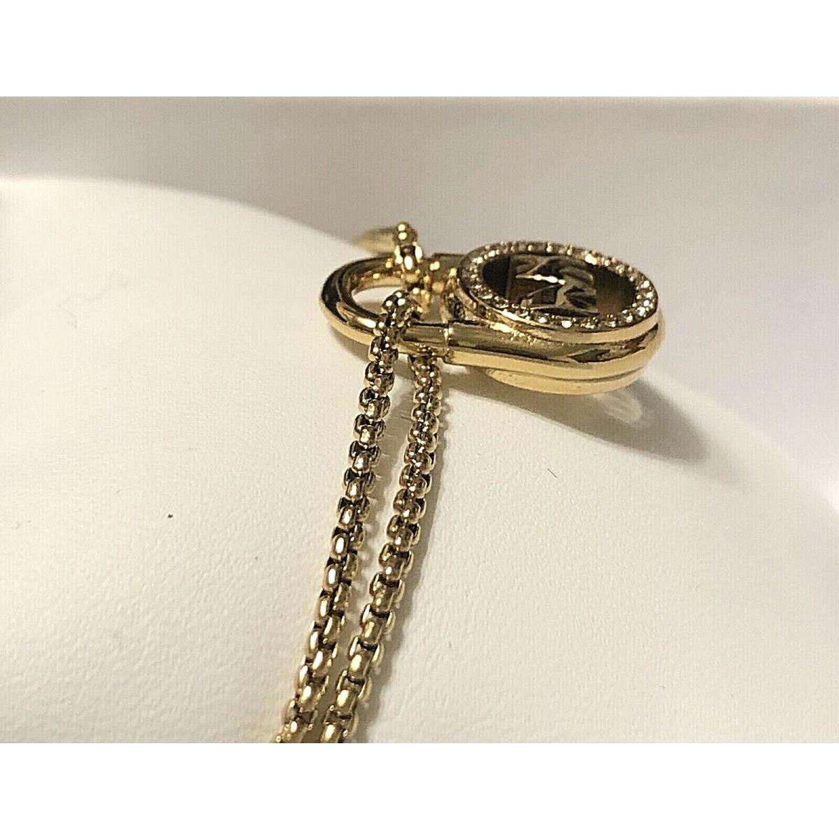 Michael Kors Gold-tone Crystal Pave Padlock Slider Bracelet