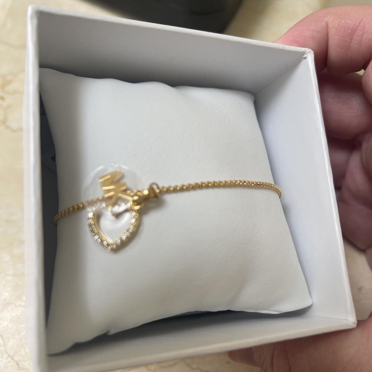 Michael Kors MKJX7727710 Gold Heart and Logo Slider Bracelet