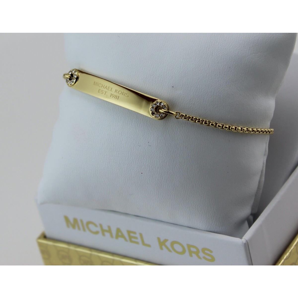 Michael Kors Logo Plaque Gold MKJ6351710 Chain Bracelet Women`s