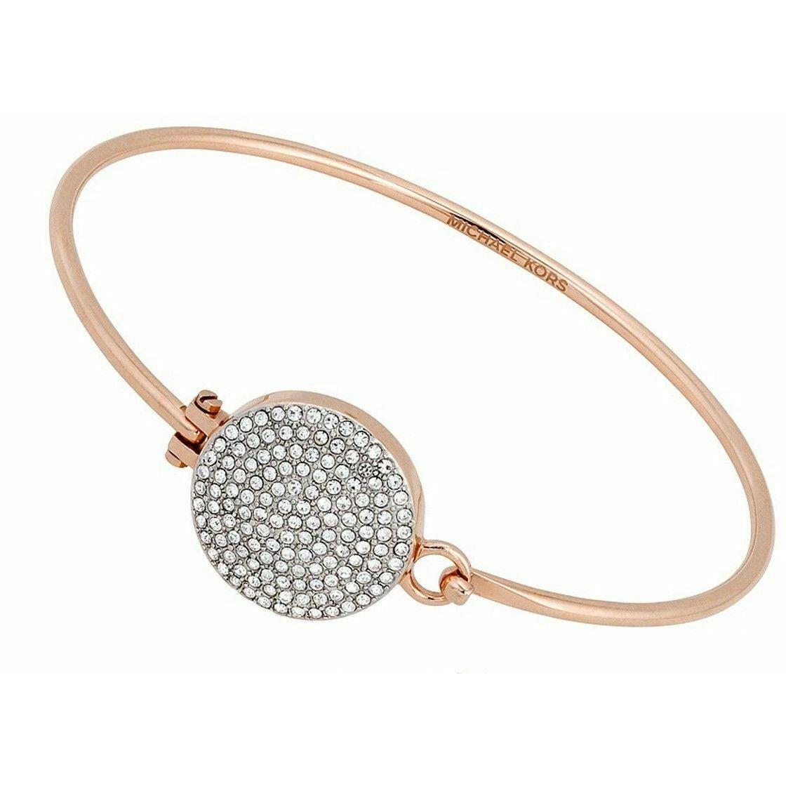 Michael Kors Brilliance Rose Gold Crystals Disk MKJ3893791 Bracelet Women`s