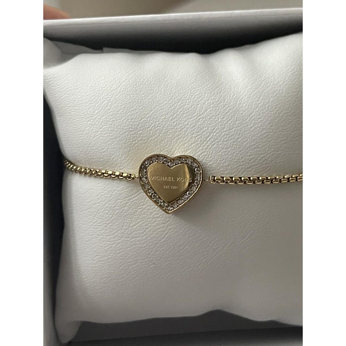 Michael Kors MKJX5389710 Heritage Gold Crystal Heart Bracelet