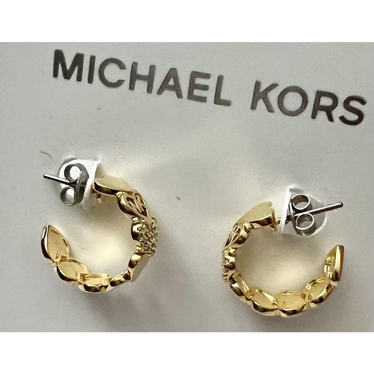 Michael Kors Women`s Gold-tone Heart Brass Hoop Earrings MKJ7981710