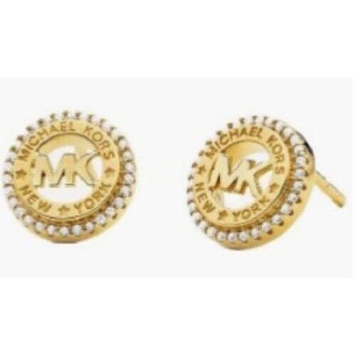 Michael Kors Gold-plated Sterling Silver Dainty Logo Stud Earrings