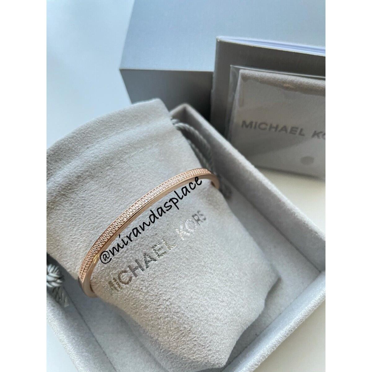 Michael Kors 14k Gold-plated Pav Sterling Silver Rose-gold Bracelet