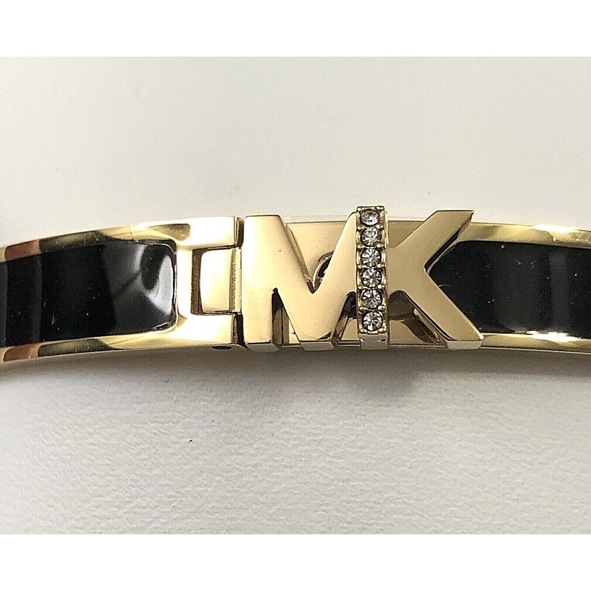 Michael Kors Haute Gold-tone Black Enamel Bangle Bracelet