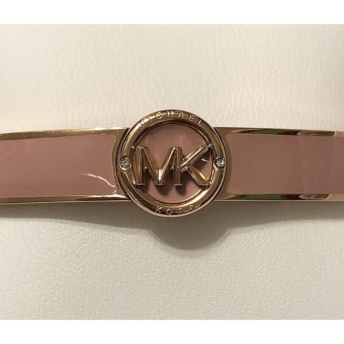 Michael Kors Haute Rose Gold-tone Mauve Enamel Wrist Bracelet