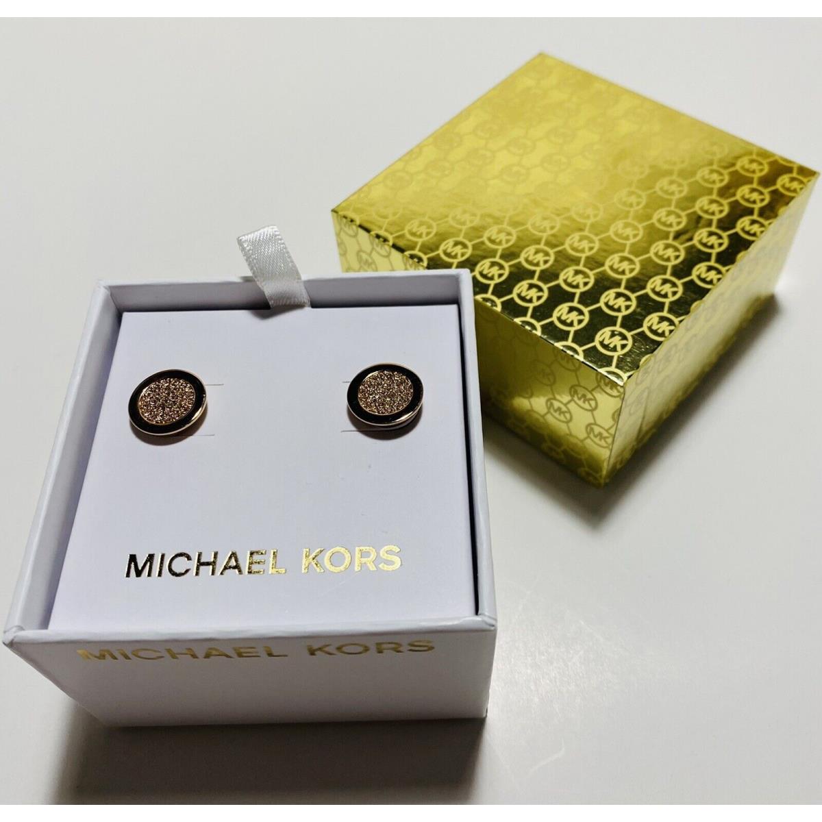 Michael Kors Rose Gold Round Earrings Set I