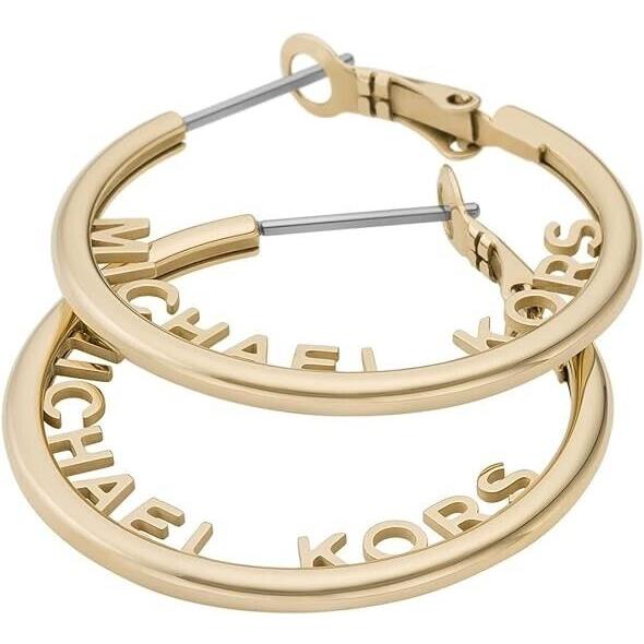 Michael Kors Gold Tone Large Hoop Earrings MKJ7992