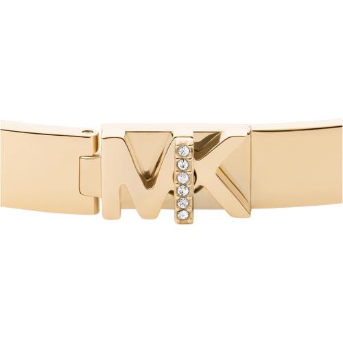 Michael Kors Fulton Polished Gold Tone Delicate Hinge Bangle Bracelet MKJ7697