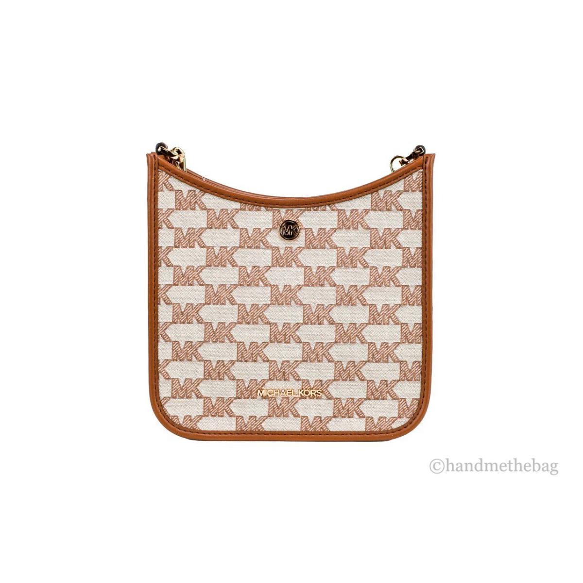 Michael Kors Briley Small Luggage Signature Canvas Messenger Crossbody Handbag