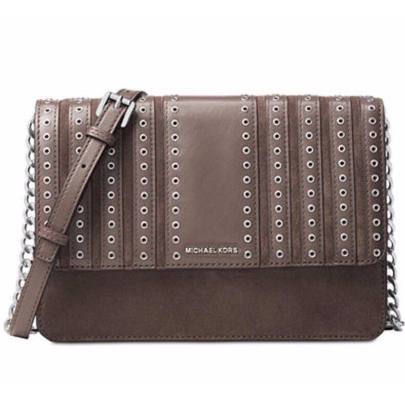 Michael Kors Brooklyn Grommet Crossbody Suede/leather Cinder