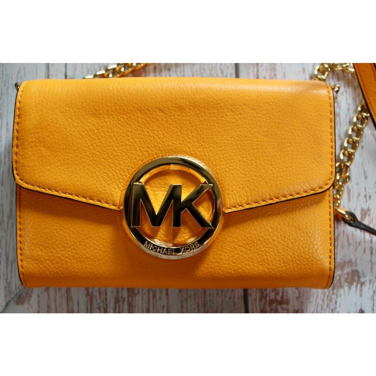 Michael Kors Hudson Large Crossbody Clutch Vint Yellow