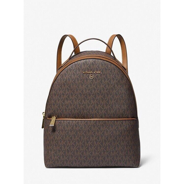 Michael Kors Valerie Medium Logo Backpack Brown Acorn Style 30F2G9VB2B