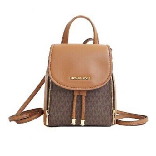Michael Kors Phoebe Medium Backpack Side Zip`s Luggage/brown MK Logo