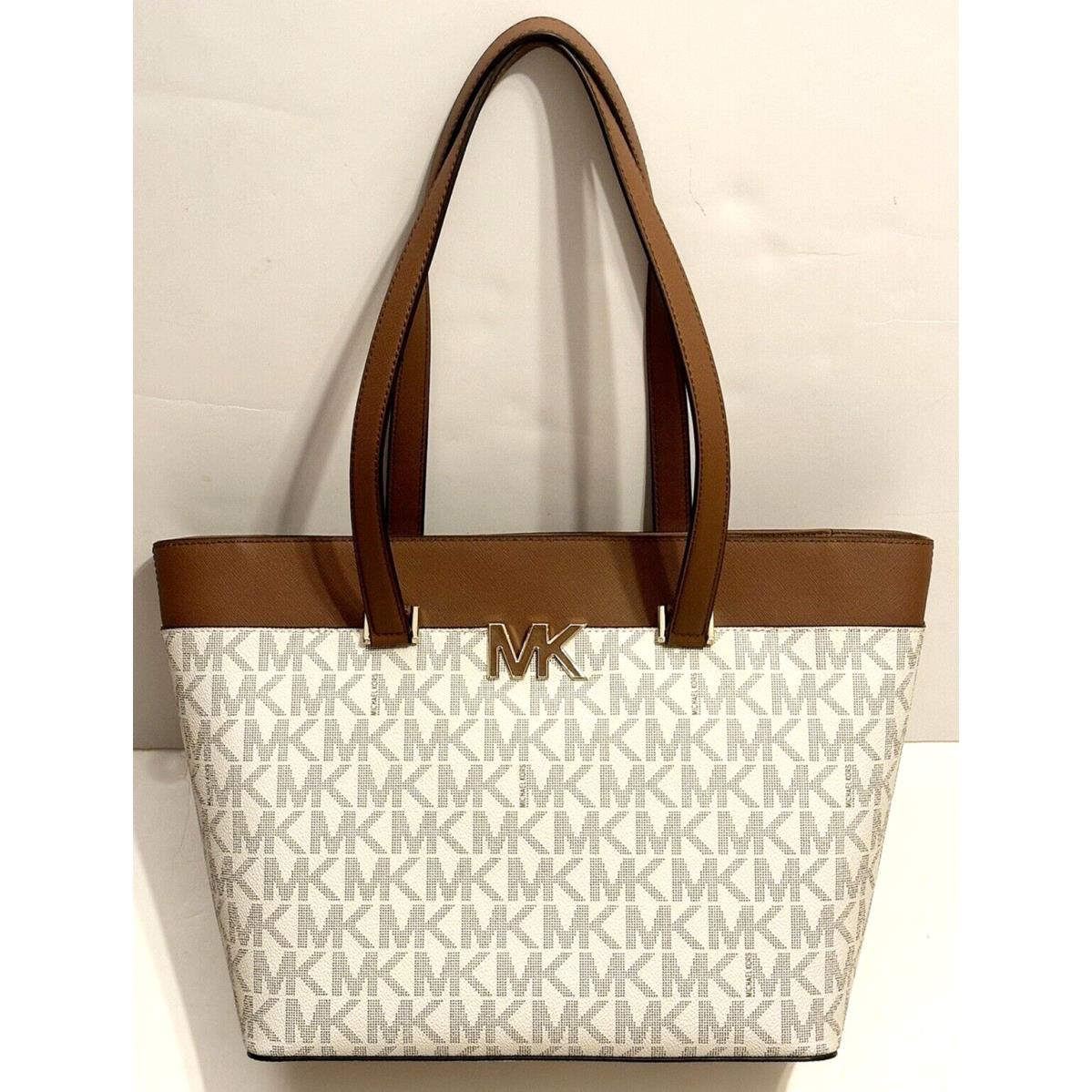 Women`s Michael Kors Florence Large Tote Vanilla / Luggage