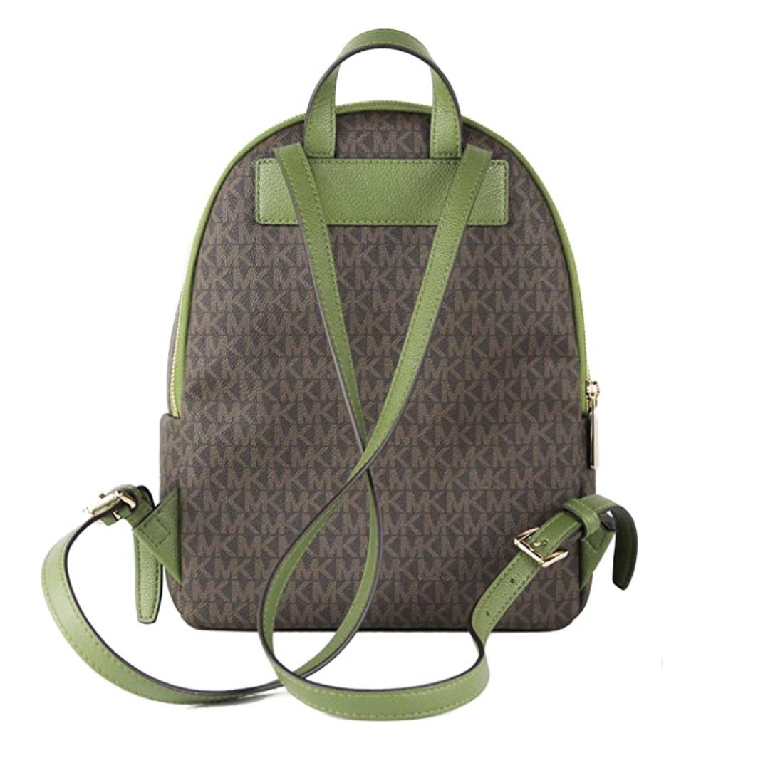 Michael Kors Erin Backpack Signature Brown/evergreen Details - Medium Size - Exterior: Brown
