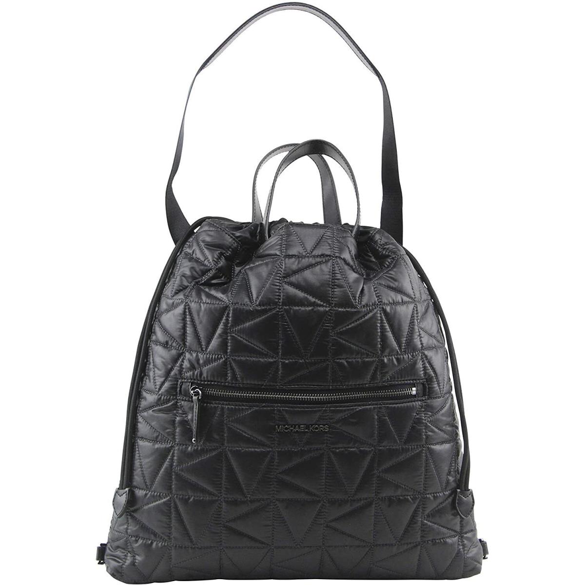 Michel Kors Winnie Convertible Backpack Travel Handbag Purse Black Quilted