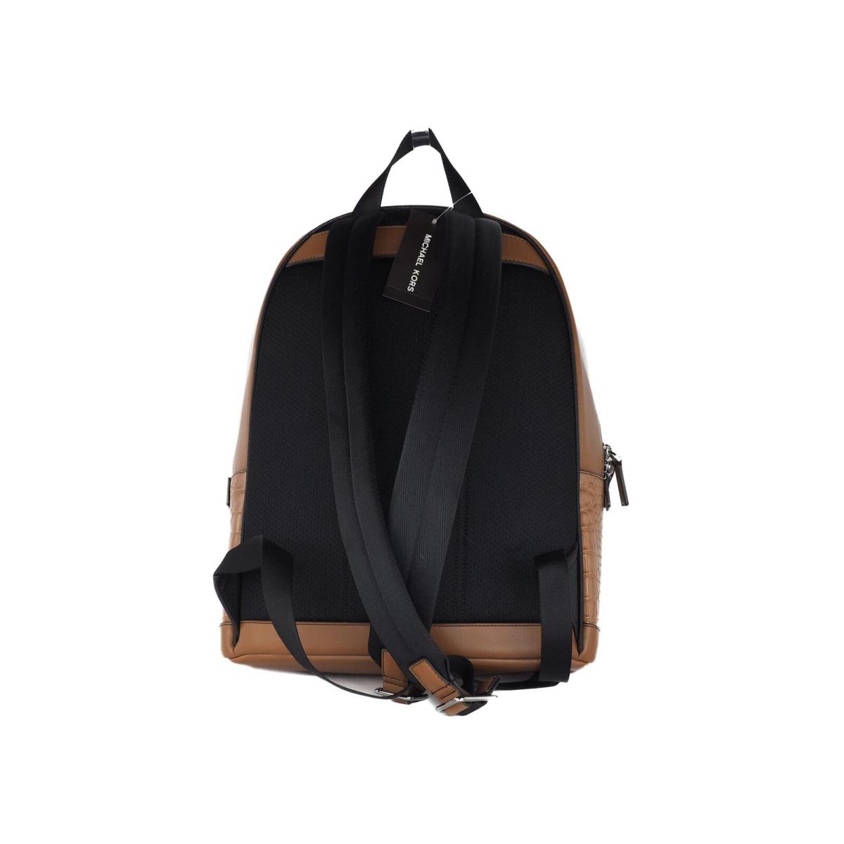 Michael Kors Cooper Men`s Luggage Croc Embossed Leather Backpack