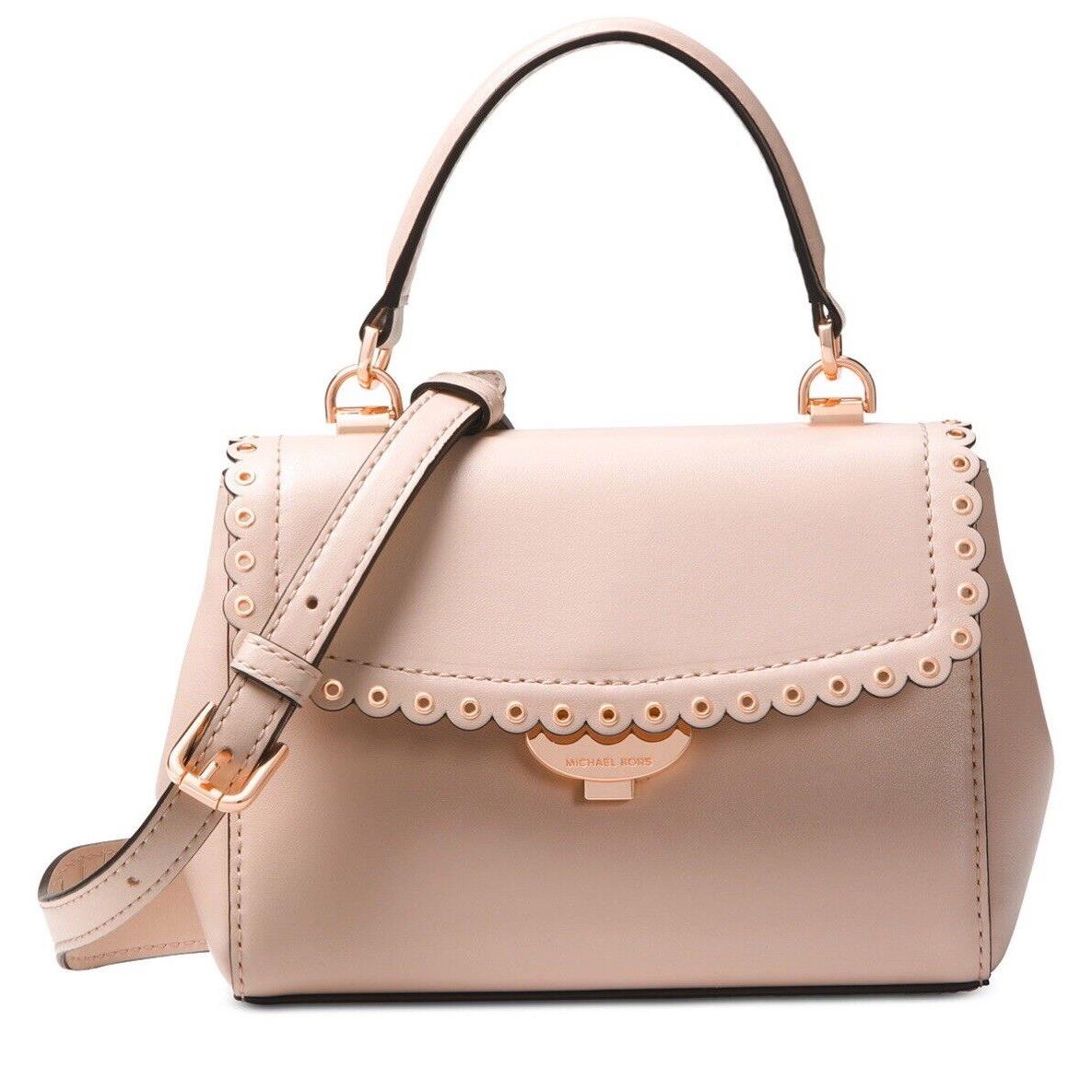 Michael Kors Top Hsndle Crossbody Soft Pink/ Rose Gold Leather Small