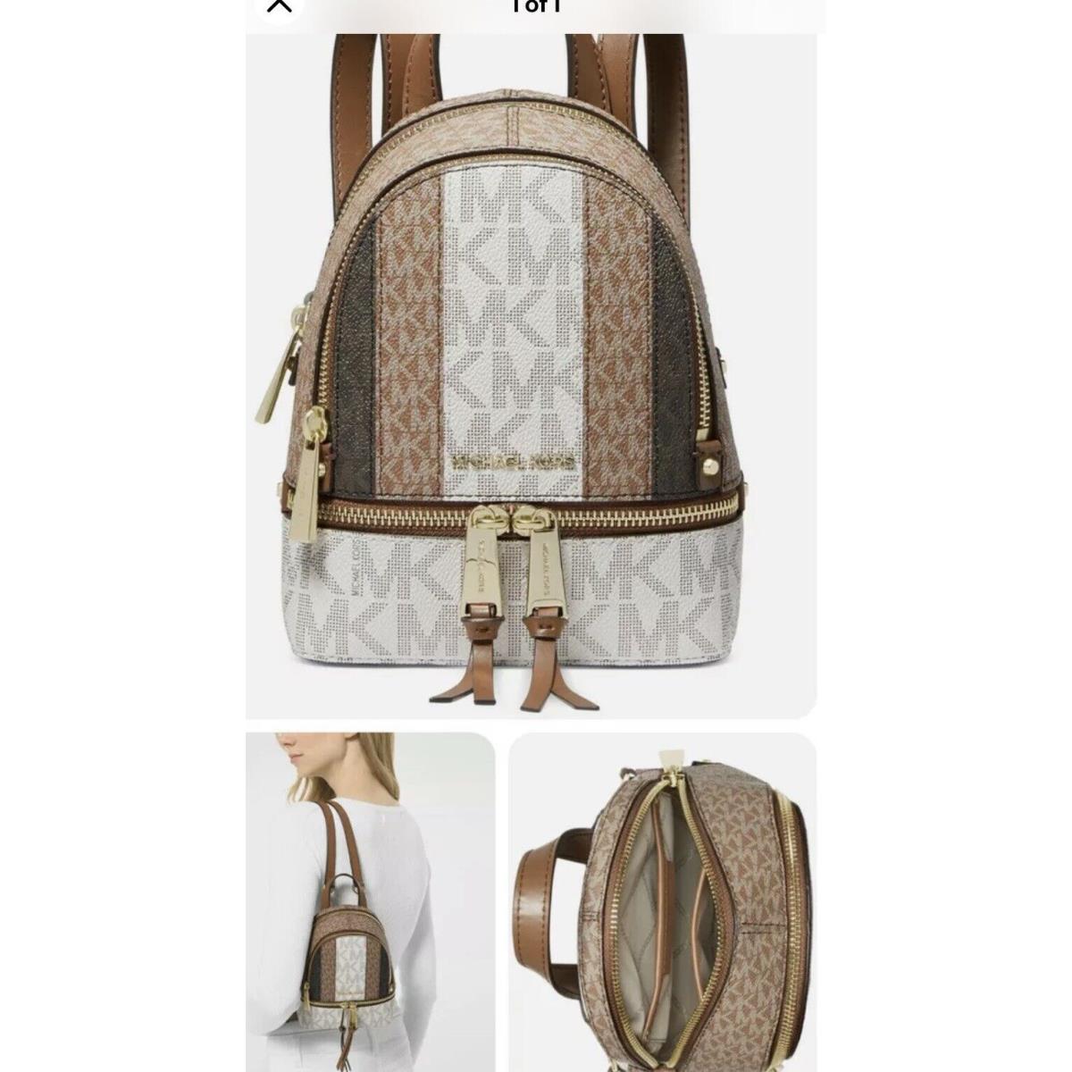 Michael Kors Rhea Zip Extra Small Messenger Backpack Luggage Multi