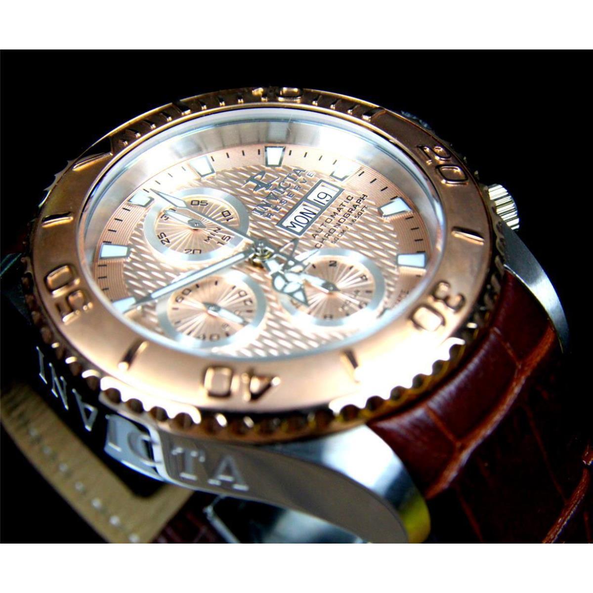 Invicta Reserve Pro Diver Swiss Made Automatic Sellita SW500 Brown Leather