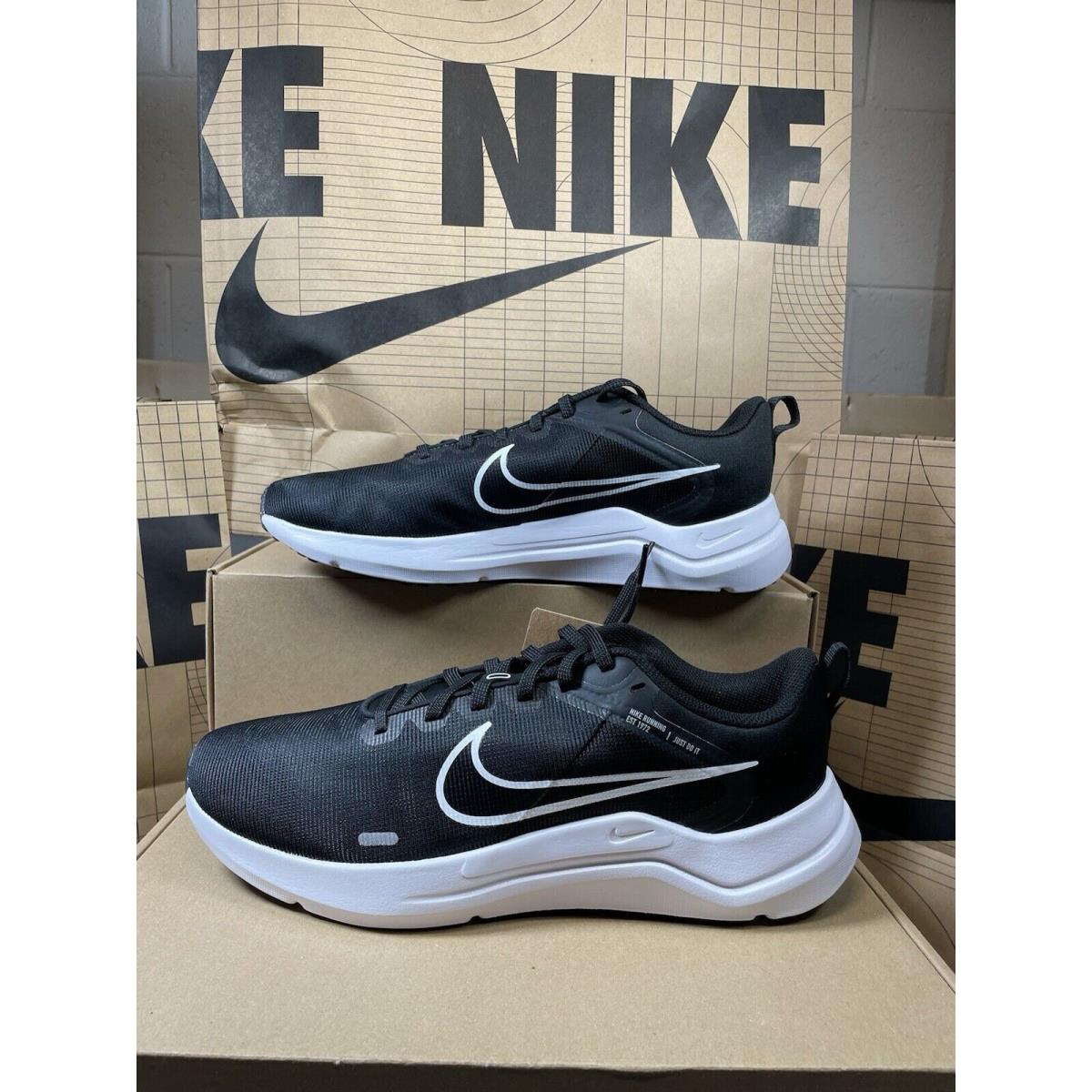 Nike Downshifter 12 Black White DD9293-001 Mens Sz 9.5 Womens Sz 11 - black/ dark gray/ white