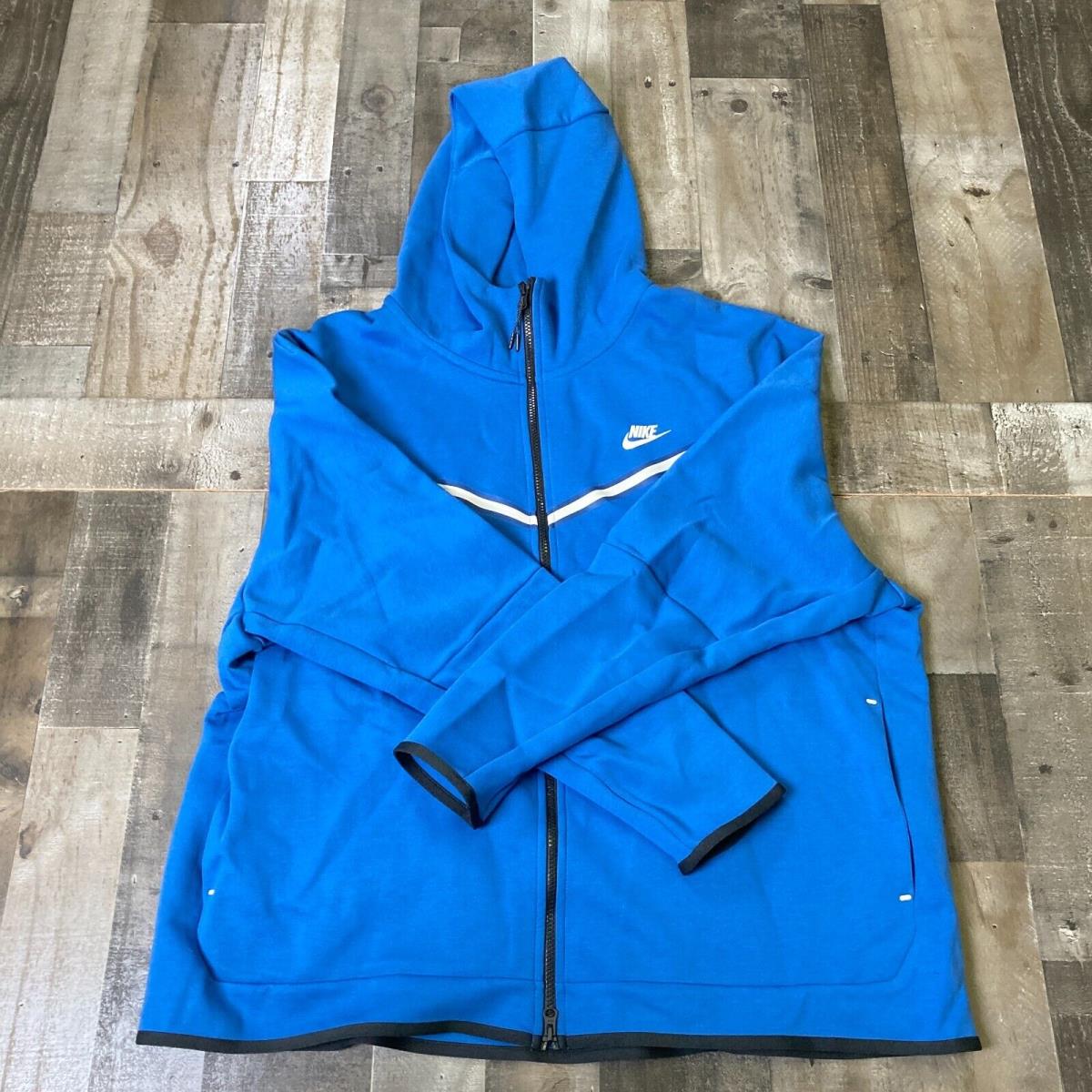 Nike Sportswear Tech Fleece Blue Jogger Hoodie CU4489-407 Men`s Size 3XL B6