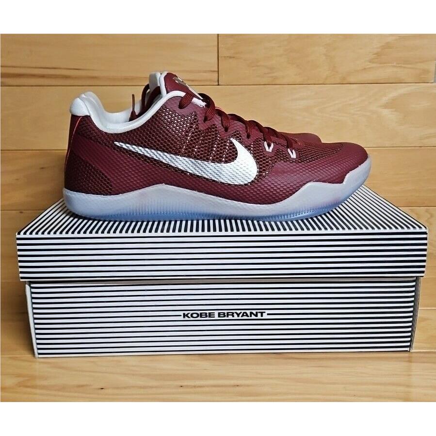 Nike Kobe 11 XI TB Promo Size 10.5 Team Red Maroon Silver White Shoe 856485 662 SporTipTop