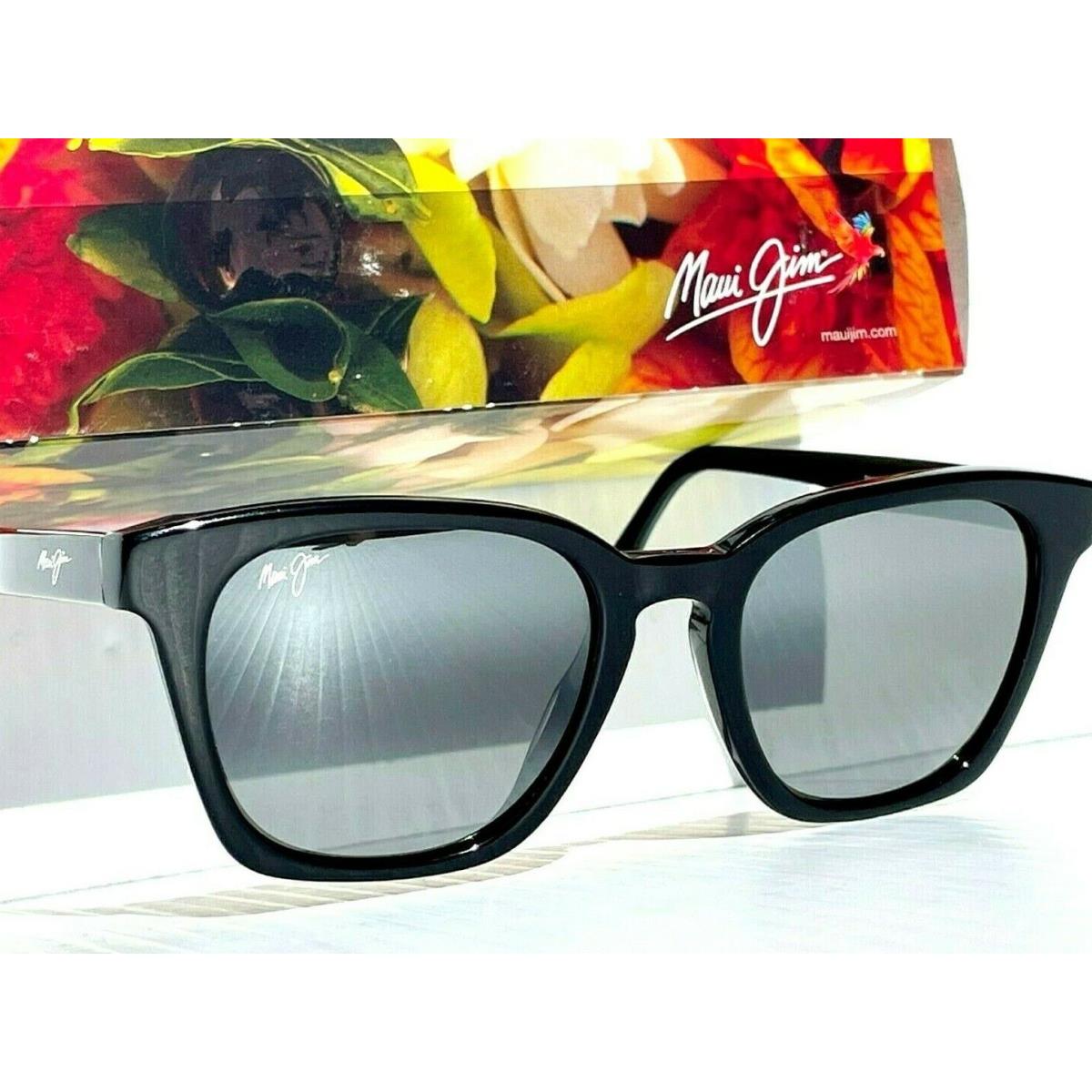 Maui Jim Shave Ice Polished Black Polarized Black Lens Women Sunglass 533-02