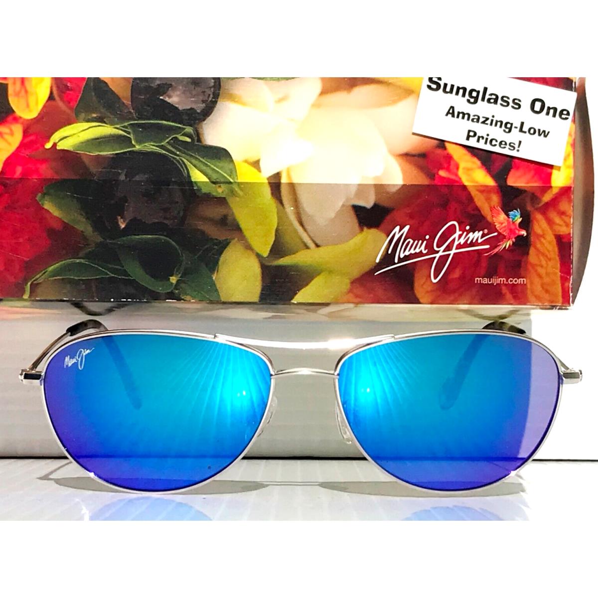 Maui Jim Baby Beach Silver Polarized Blue Lens Sunglass B245-17