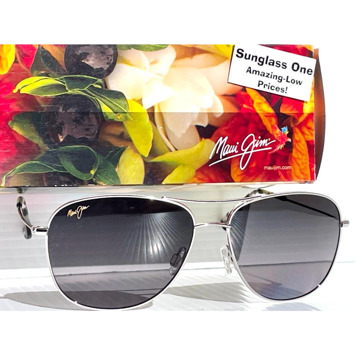 Maui Jim Cliff House Silver Polarized Grey Lens Sunglass GS247-17