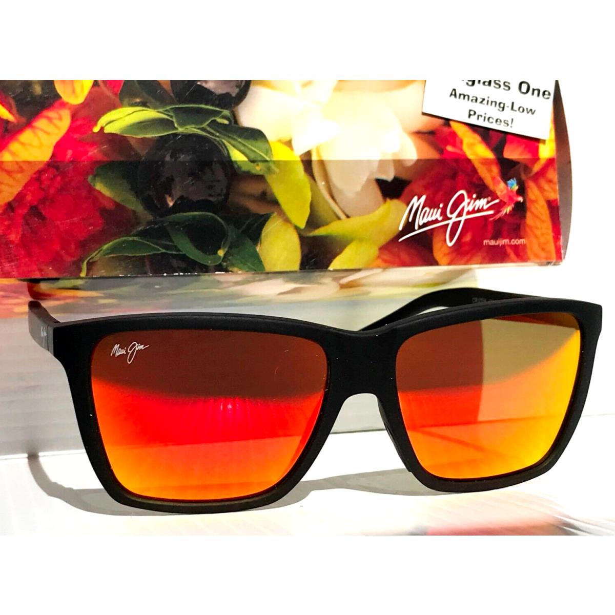 Maui Jim Cruzem Matte Black Polarized Lava Ruby Glass Sunglass RM864-02A