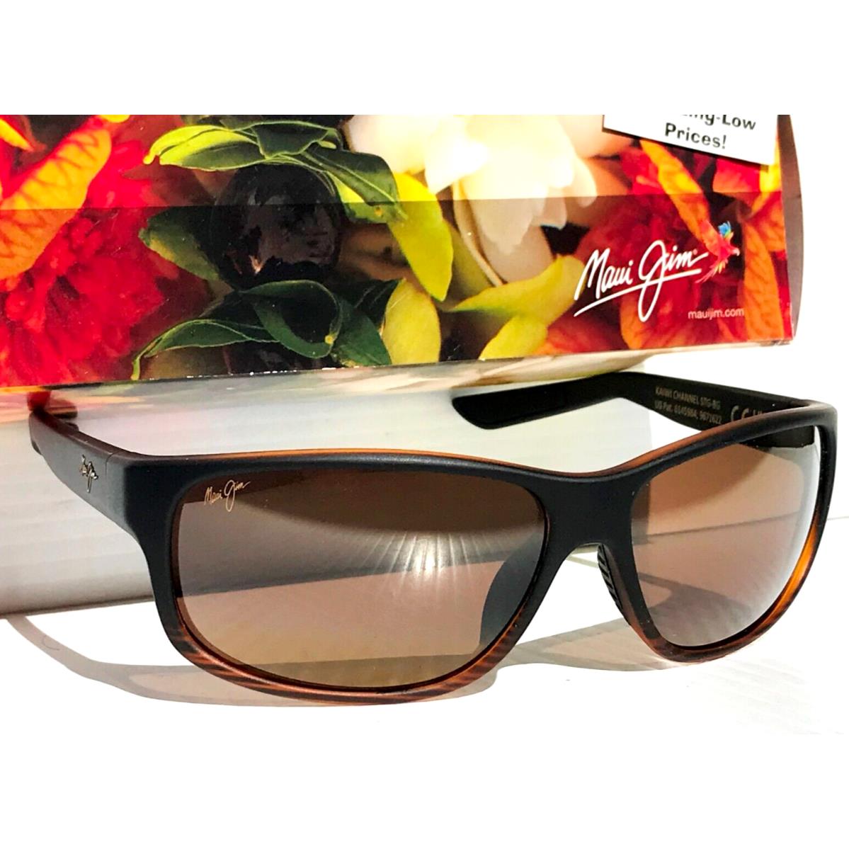 Maui Jim Kaiwi Channel Brown Stripe Polarized Bronze Glass Sunglass H840-25C