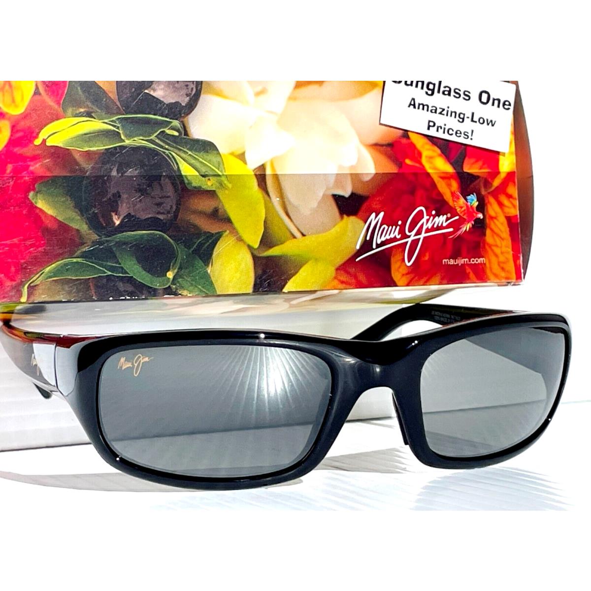 Maui Jim Stingray Gloss Black Polarized Grey Glass Lens Sunglass 103-02