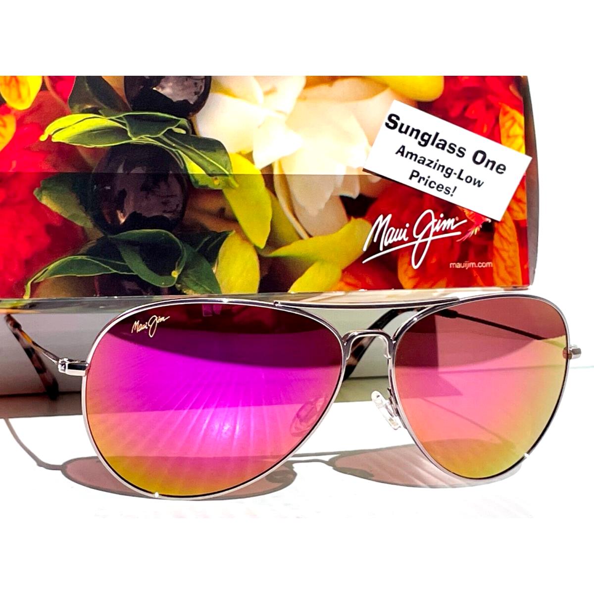 Maui Jim Mavericks Rose Gold Polarized Sunrise Pink Mirror Sunglass P264-16R