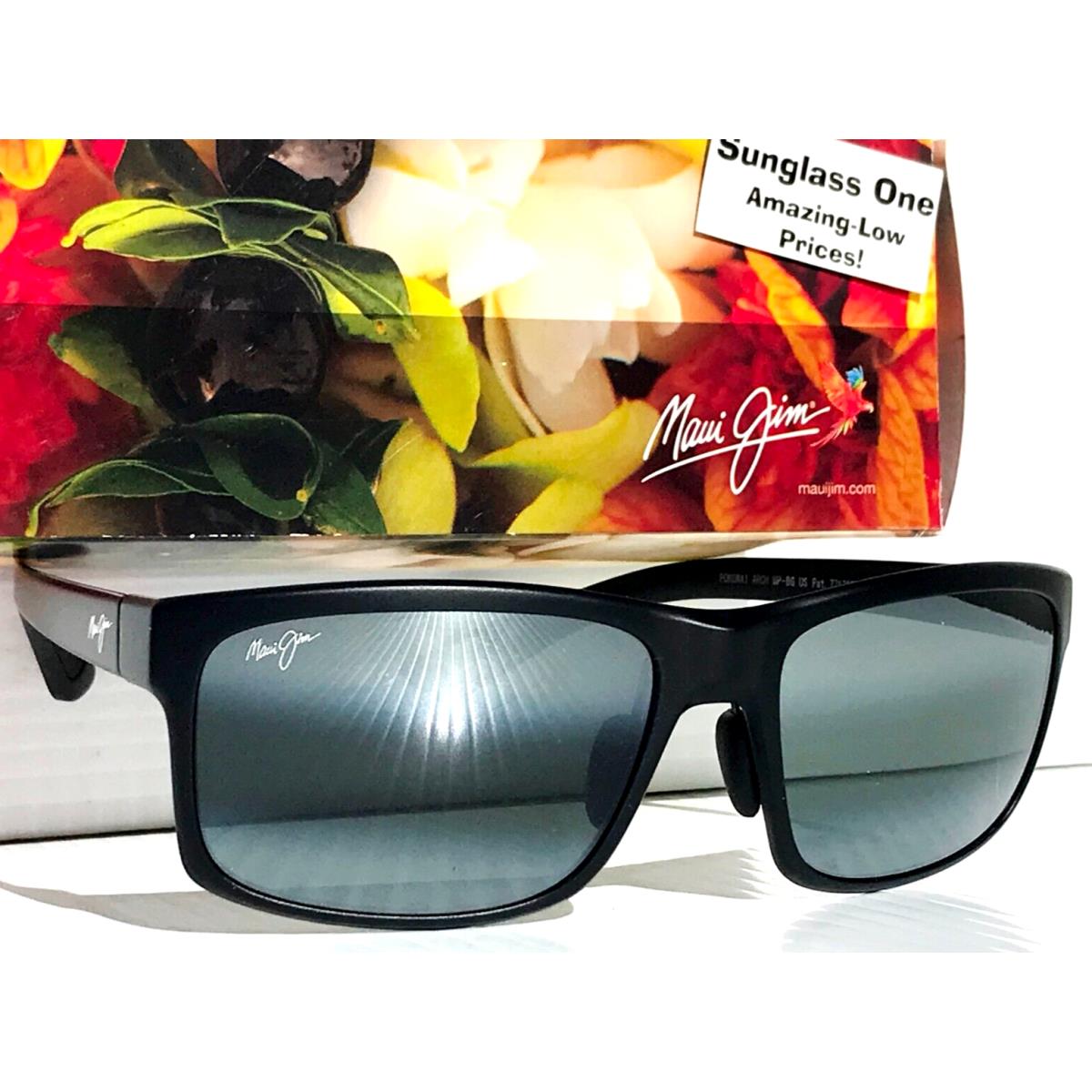 Maui Jim Pokowai Arch Matte Black Polarized Grey Lens Sunglass 439-2M