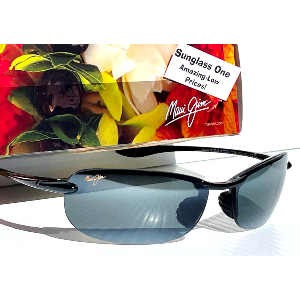 Maui Jim Makaha Gloss Black Polarized Grey Lens Sunglass 405-02