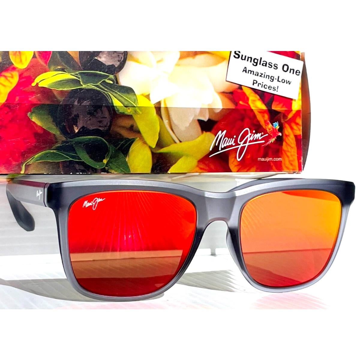 Maui Jim Pehu Matte Translucent Grey Polarized Lava Ruby Sunglass RM602-14