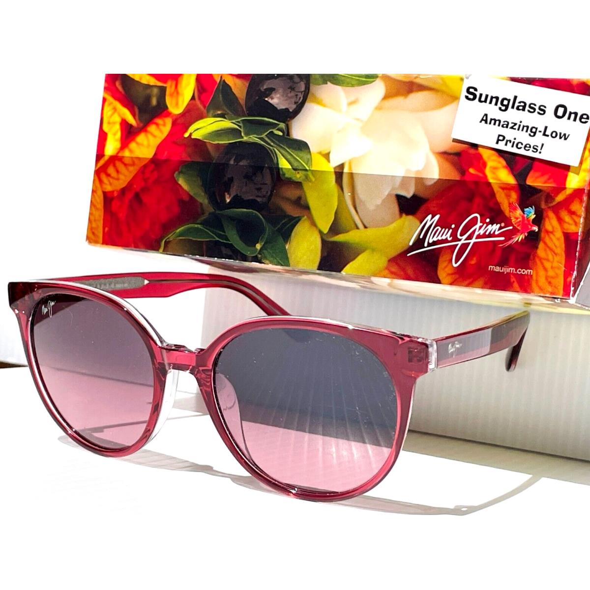 Maui Jim Mehana Raspberry Polarized Crystal Rose Glass Sunglass RS866-09