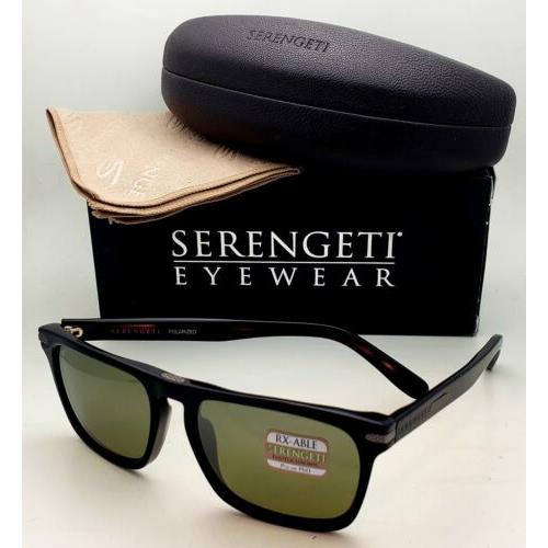 Serengeti Sunglasses Carlo 8158 Photochromic Polarized Black Frames Green Lenses
