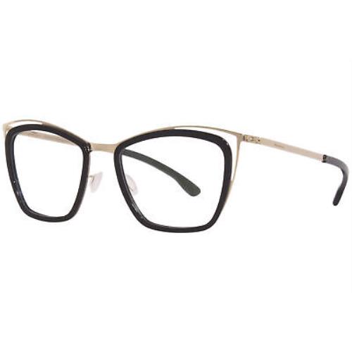 Ic Berlin Louisa Eyeglasses Frame Women`s Rose Gold/black Full Rim Cat Eye 47mm