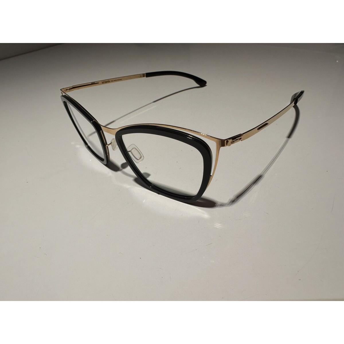 Ic Berlin Louisa Eyeglasses Frame Women`s Rose Gold/black Full Rim Cat Eye 47mm