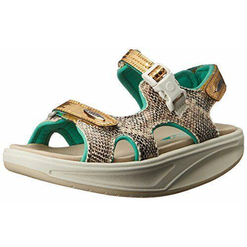 Mbt Kisumu 3S Women`s Fashion Sport Sandal Ltd Edition Gold Blue Jade Snake Gold Blue Jade Snake