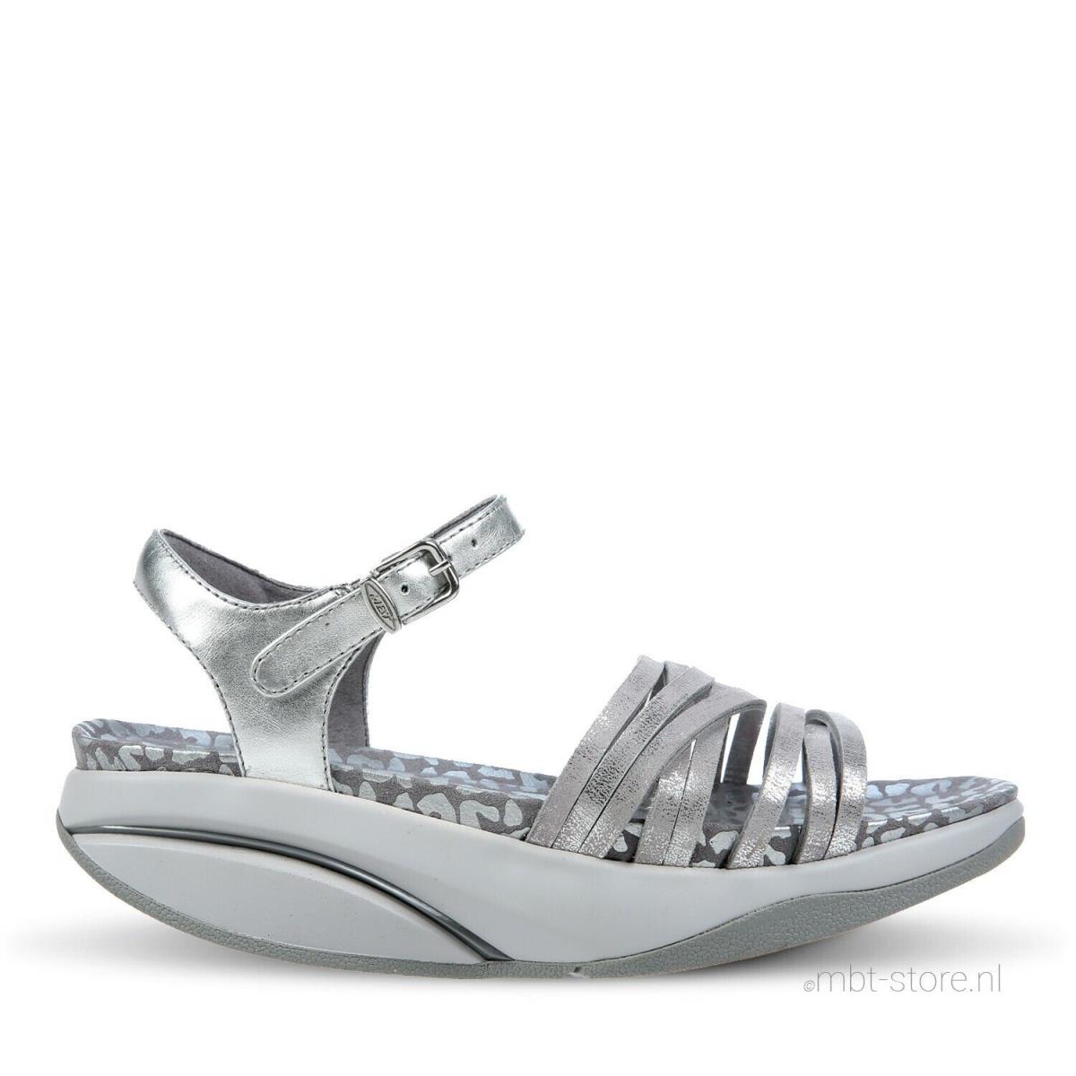 Mbt Kaweria 6 7 Women`s Dress Summer Sandal Buckle Strap Leather 4 Colors Silver