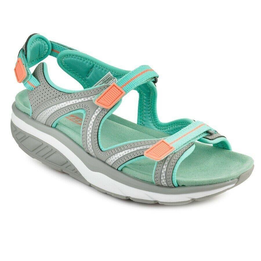 Mbt Lila Women`s Sport Sandal Adjustable 3 Way Hook Loop Light Wt 6 Colors Grey Teal Peach